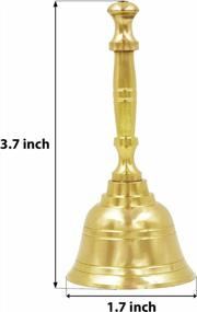 img 2 attached to Solid Brass Hand Bell By Shubhkart - Perfect For Weddings, Events, Alarm & More!
