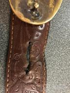 img 1 attached to Brown Leather Men's Accessories with Embossed Western Scrollwork review by Mac Sterling