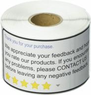 300 adhesive customer service stickers - 4"x2" we appreciate your feedback for amazon, ebay, etsy, walmart & other ecommerce small businesses - thank you for your purchase labels logo