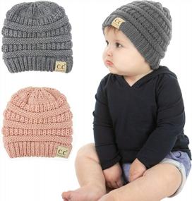 img 4 attached to Baby Beanie Hat - Infant Knit Warm Soft Winter Skull Cap By Funky Junque Exclusives