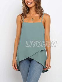 img 3 attached to Chic And Breathable: LIYOHON Women'S Ruffle Sleeveless Cami Tank Top For Summer