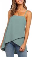 chic and breathable: liyohon women's ruffle sleeveless cami tank top for summer logo
