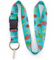 tropical fish premium lanyard with buckle and flat ring by buttonsmith - made in usa for enhanced seo logo