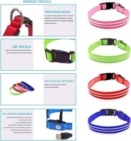 img 1 attached to Rechargeable LED Dog Collar With Ultra Bright, 2 Light Settings In Green (Large) - 4ID Lite Up