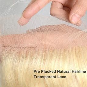 img 1 attached to Премиальное качество Luwigs 613 Blonde 4X4 Объемная волна Человеческие девственные волосы Кружевная застежка - 18 дюймов, отбеленные узлы, предварительно выщипанные с натуральной линией роста волос для безупречной укладки