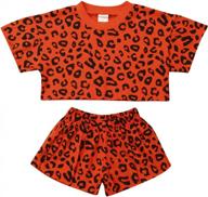 gulirifei toddler baby girls' 2-piece leopard print fall outfit with t-shirt and shorts for fashionable style logo