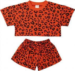 img 4 attached to GuliriFei Toddler Baby Girls' 2-Piece Leopard Print Fall Outfit With T-Shirt And Shorts For Fashionable Style