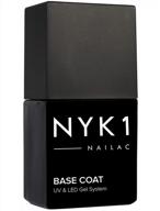 get salon-quality nails with nyk1 nailac professional base coat gel polish - clear and long-lasting formula for led and uv soak off - shellac compatible (10ml) logo