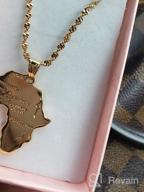 img 1 attached to Exquisite 18k Gold Plated Women's Africa Map Pendant Necklace: Timeless Elegance and Cultural Pride review by Christina Nelson