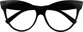 img 2 attached to Женские винтажные солнцезащитные очки кошачий глаз 90-х с УФ-защитой и ретро-костюмом с прозрачными линзами