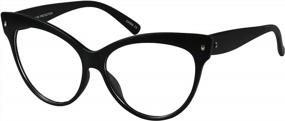img 4 attached to Женские винтажные солнцезащитные очки кошачий глаз 90-х с УФ-защитой и ретро-костюмом с прозрачными линзами