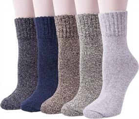 img 4 attached to 🧦 Cozy up in Style: 5-Pack Women's Wool Socks for Winter Warmth and Comfort – Perfect Gift Idea!