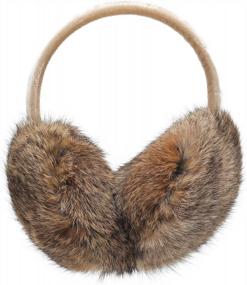 img 4 attached to Adjustable Genuine Rabbit Fur Ear Warmers For Women And Girls By ZLYC