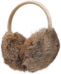img 3 attached to Adjustable Genuine Rabbit Fur Ear Warmers For Women And Girls By ZLYC