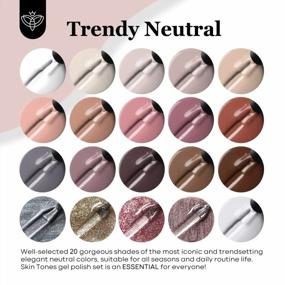 img 2 attached to Modelones 24 Pcs Neutral Gel Nail Polish Kit, 20 Colors Nude Pink Milky White Glitter Brown Nail Polish Gel Set With Bond Primer Glossy & Matte Top Coat Base Coat Soak Off LED Manicure New Year Gifts
