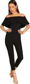 img 1 attached to Verdusa Womens Elegant Shoulder Jumpsuit Women's Clothing - Jumpsuits, Rompers & Overalls