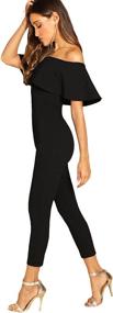 img 2 attached to Verdusa Womens Elegant Shoulder Jumpsuit Women's Clothing - Jumpsuits, Rompers & Overalls