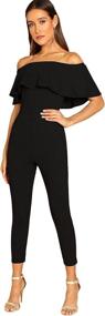 img 4 attached to Verdusa Womens Elegant Shoulder Jumpsuit Women's Clothing - Jumpsuits, Rompers & Overalls