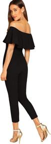 img 3 attached to Verdusa Womens Elegant Shoulder Jumpsuit Women's Clothing - Jumpsuits, Rompers & Overalls