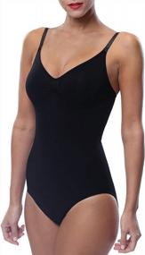 img 1 attached to Franato Women'S Tummy Control Waist Trainer Shapewear Camisole With Thong Bodysuit For A Slim Body Shape And Sexy Look