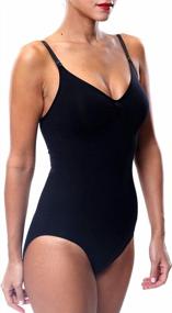 img 2 attached to Franato Women'S Tummy Control Waist Trainer Shapewear Camisole With Thong Bodysuit For A Slim Body Shape And Sexy Look