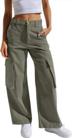 img 3 attached to High-Waisted Baggy Cargo Pants For Women With Pockets - Y2K Style Loose Wide Leg Joggers