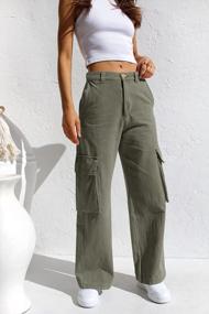 img 2 attached to High-Waisted Baggy Cargo Pants For Women With Pockets - Y2K Style Loose Wide Leg Joggers