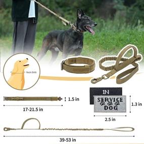 img 3 attached to Gear Up Your Canine Companion With PUPTECK'S Tactical Dog Collar And Leash Set With Double Handle Bungee Leash And Airtags Case