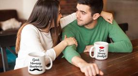 img 3 attached to Cute Couples Sets - Good Morning Beautiful/Handsome 11Oz Ceramic Coffee Mugs By CBT Mugs: Perfect Anniversary, Wedding, Or Engagement Gifts For Him And Her
