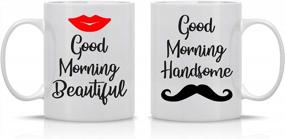 img 4 attached to Cute Couples Sets - Good Morning Beautiful/Handsome 11Oz Ceramic Coffee Mugs By CBT Mugs: Perfect Anniversary, Wedding, Or Engagement Gifts For Him And Her