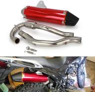 motorcycle slip on full exhaust muffler pipe system stainless steel for crf230f 2003-2013 crf150f 2003-2013 hawk 250 enduro dirt pit bike red logo