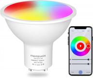 светодиодная интеллектуальная лампочка memzuoix 2.4g wifi gu10, совместимая с alexa и google home, цвет rgbcw 2700-6500k, управление через приложение, упаковка из 1 шт. логотип