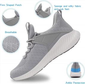 img 2 attached to Stay Active In Style With AKK Women'S Non-Slip Gym Sneakers For Running, Tennis, And Outdoor Sports