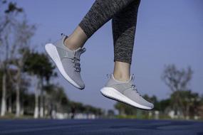 img 3 attached to Stay Active In Style With AKK Women'S Non-Slip Gym Sneakers For Running, Tennis, And Outdoor Sports