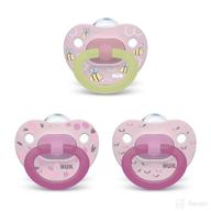 👶 nuk orthodontic pacifier value pack, girl, 0-6 months, 3-pack: perfect soothing solution for your little princess! logo