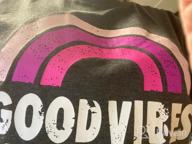 img 1 attached to 🌈 YEXIPO Women's Good Vibes Rainbow Graphic Tee: Short Sleeve Summer Top with Cute, Funny Print review by Jason Holt