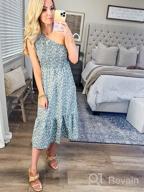 img 1 attached to KIRUNDO Women'S Summer 2023 One Shoulder Boho Floral Ruffle Smocked Midi Dress review by Jackie Sturgeon