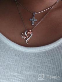 img 8 attached to Surprise Her With A Stunning 2-Tone Rose Pendant Necklace - The Perfect Valentine'S Day Gift!