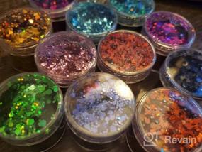 img 8 attached to HOSSIAN Chunky Glitter Makeup -12 Colors Nail Glitter-11Oz Holographic Cosmetic Grade Festival Glitter For Crafting And Beauty (B)