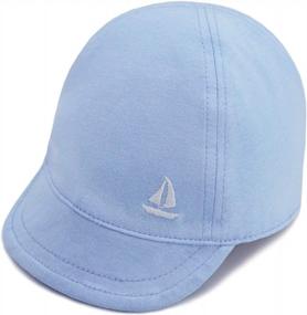 img 1 attached to Protect Your Baby From Harmful Sunrays With Keepersheep Reversible Baseball Cap - Adorable Shell Embroidery And Comfortable Cotton Material!