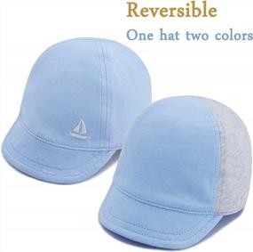 img 3 attached to Protect Your Baby From Harmful Sunrays With Keepersheep Reversible Baseball Cap - Adorable Shell Embroidery And Comfortable Cotton Material!