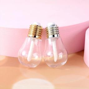 img 1 attached to WSERE 20 Pieces 6Ml Mini Cute Lip Gloss Tubes Container Bottles Empty Lipgloss Tube Funny Light Bulb Shaped Lip Glaze Packaging Tubes Kawaii DIY Lipstick Lip Sample Vials With Wand, Gold & Silver