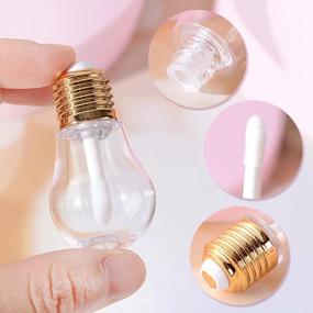 img 2 attached to WSERE 20 Pieces 6Ml Mini Cute Lip Gloss Tubes Container Bottles Empty Lipgloss Tube Funny Light Bulb Shaped Lip Glaze Packaging Tubes Kawaii DIY Lipstick Lip Sample Vials With Wand, Gold & Silver