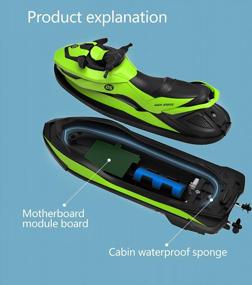 img 2 attached to IOKUKI 2.4G RC Boats For Kids And Adults - Remote Control Boats For Lakes And Pools With Dual Motors And Two Batteries, Two Charger Cables, Low Battery Prompt - Motor Boat In Green