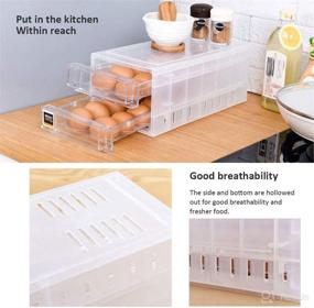 img 1 attached to 🥚 Double-Layer Stackable Fridge Egg Storage Bin - Refrigerator Organizer with 24 Grids, Clear