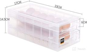 img 3 attached to 🥚 Double-Layer Stackable Fridge Egg Storage Bin - Refrigerator Organizer with 24 Grids, Clear