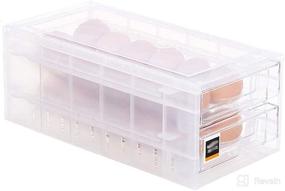 img 4 attached to 🥚 Double-Layer Stackable Fridge Egg Storage Bin - Refrigerator Organizer with 24 Grids, Clear