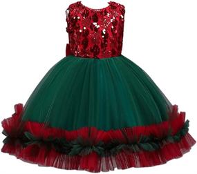 img 4 attached to 🌸 Stunning HUAANIUE Flower Christmas Holiday Dresses - Perfect Girls' Clothing for the Festive Season