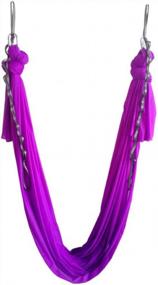 img 3 attached to Aerial Yoga Hammock: 5.5 Yards Swing For Home Fitness With Carabiner, Daisy Chain & Pose Guide - Wellsem