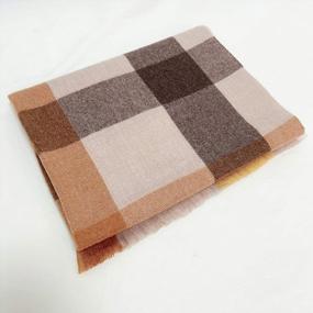 img 3 attached to Warm Plaid Tartan Blanket Scarf For Men And Women - Super Soft Chunky Shawl Cape For Cozy Winter Wrap By PINCTROT